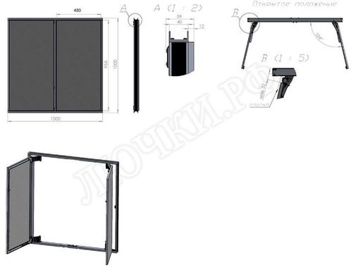 Люк под плитку Нажимной Секрет-Лайт 200*400 Люк под плитку Нажимной Секрет-Лайт 200*400