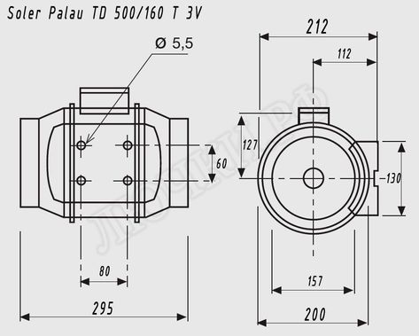 Вытяжной вентилятор канальный Soler & Palau TD Mixvent осевой Вытяжной вентилятор канальный Soler & Palau TD Mixvent осевой